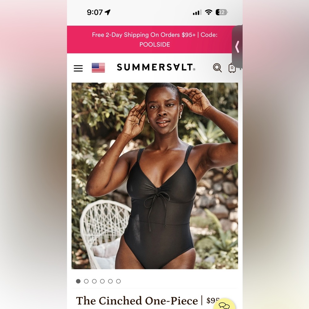 Summersalt “The Cinched One-Piece” Size 10